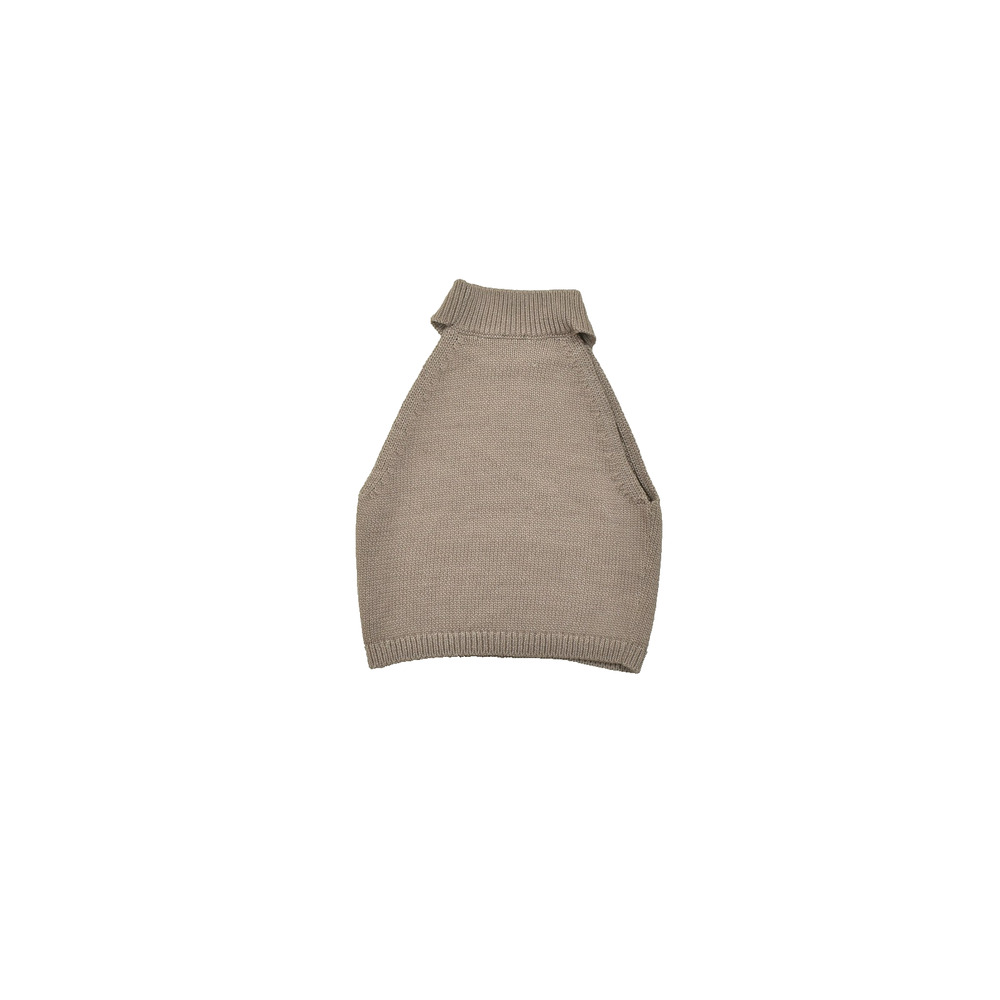 Express Womens Small Brown Sleeveless Mock Neck Knit Sweater Vest Crop Top S